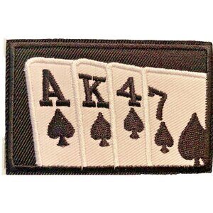 AK47 NRA Rifle Spade Cards Tactical Bullet 3in Patch Iron / Sew-On